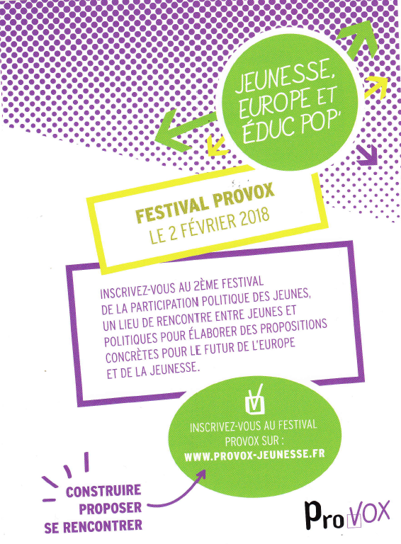 Festival Provox : jeunesse, europe et éduc pop'